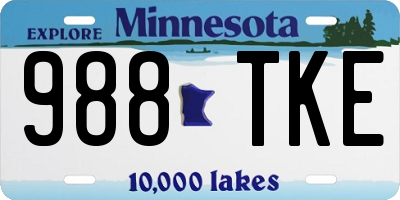 MN license plate 988TKE