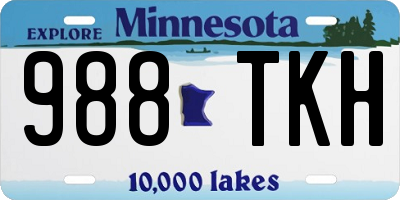 MN license plate 988TKH