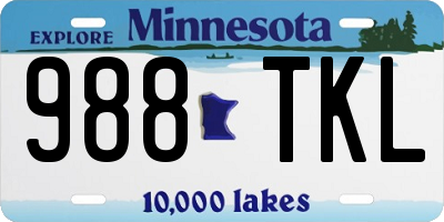 MN license plate 988TKL