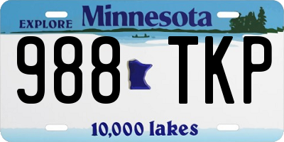 MN license plate 988TKP