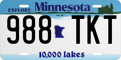 MN license plate 988TKT