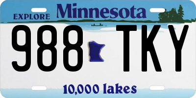 MN license plate 988TKY