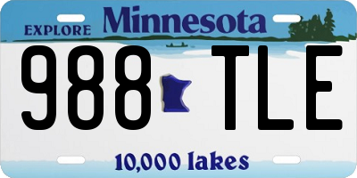 MN license plate 988TLE