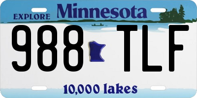 MN license plate 988TLF