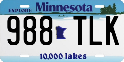 MN license plate 988TLK