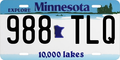 MN license plate 988TLQ