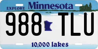 MN license plate 988TLU