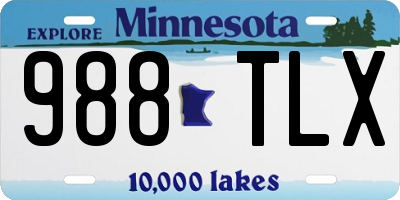 MN license plate 988TLX
