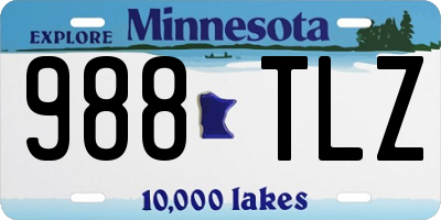 MN license plate 988TLZ