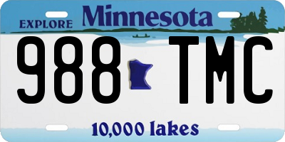 MN license plate 988TMC