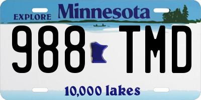 MN license plate 988TMD