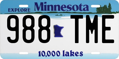 MN license plate 988TME