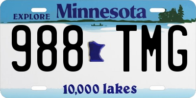 MN license plate 988TMG