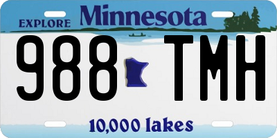 MN license plate 988TMH