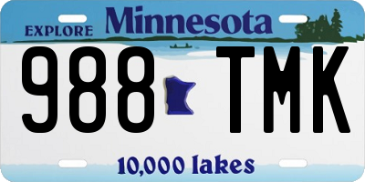 MN license plate 988TMK
