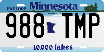 MN license plate 988TMP