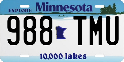 MN license plate 988TMU