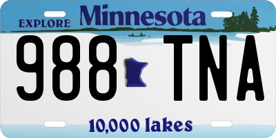 MN license plate 988TNA