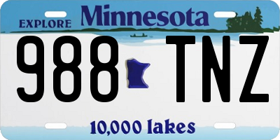 MN license plate 988TNZ