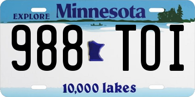 MN license plate 988TOI