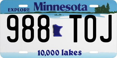 MN license plate 988TOJ