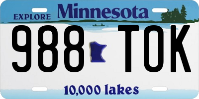 MN license plate 988TOK