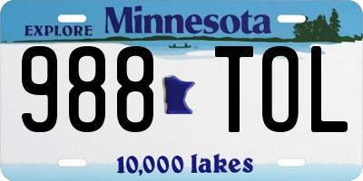MN license plate 988TOL