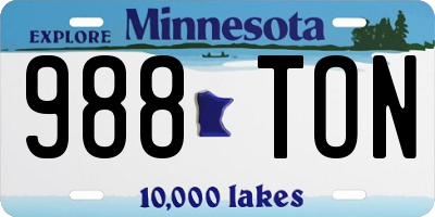 MN license plate 988TON