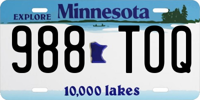 MN license plate 988TOQ