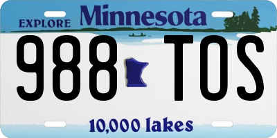 MN license plate 988TOS
