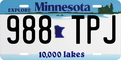 MN license plate 988TPJ