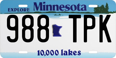 MN license plate 988TPK