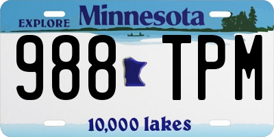 MN license plate 988TPM