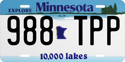 MN license plate 988TPP