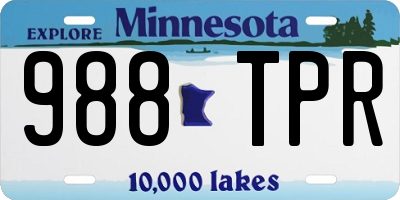 MN license plate 988TPR