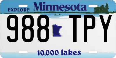 MN license plate 988TPY