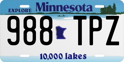 MN license plate 988TPZ