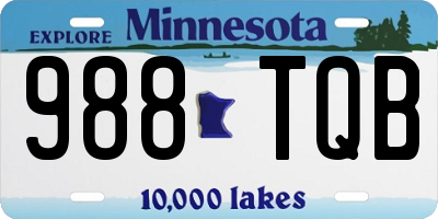 MN license plate 988TQB