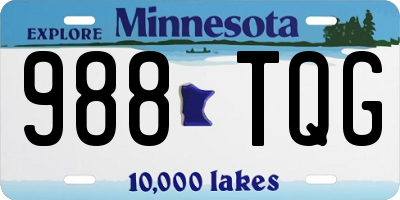MN license plate 988TQG