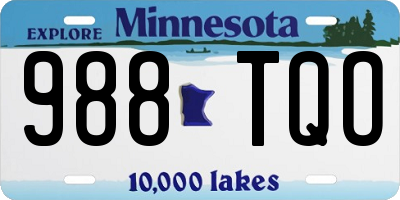 MN license plate 988TQO