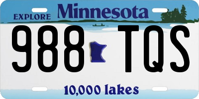 MN license plate 988TQS