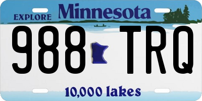 MN license plate 988TRQ