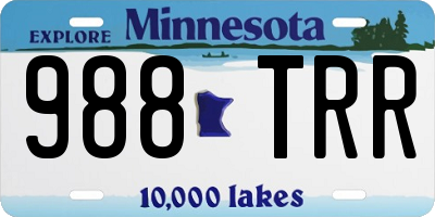 MN license plate 988TRR