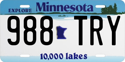 MN license plate 988TRY