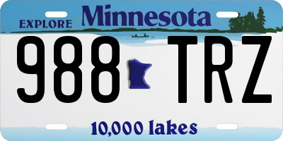 MN license plate 988TRZ