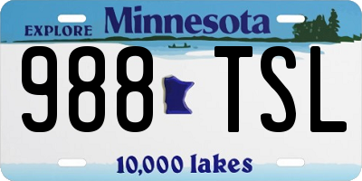 MN license plate 988TSL
