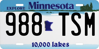 MN license plate 988TSM