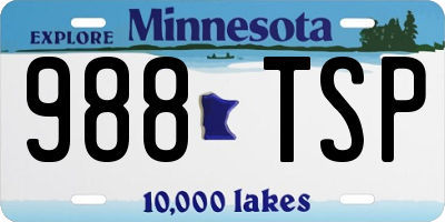 MN license plate 988TSP