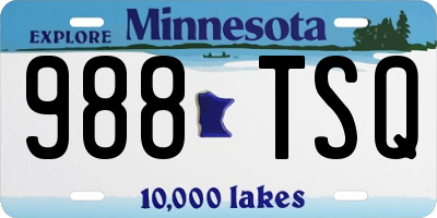 MN license plate 988TSQ