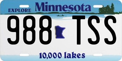 MN license plate 988TSS